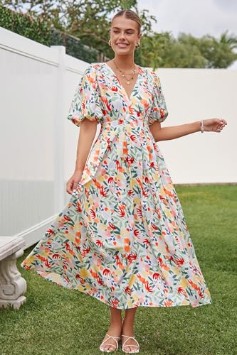Image of Maxigerui Women's Summer Floral Maxi Dress Spring Wedding Guest Dress 2026