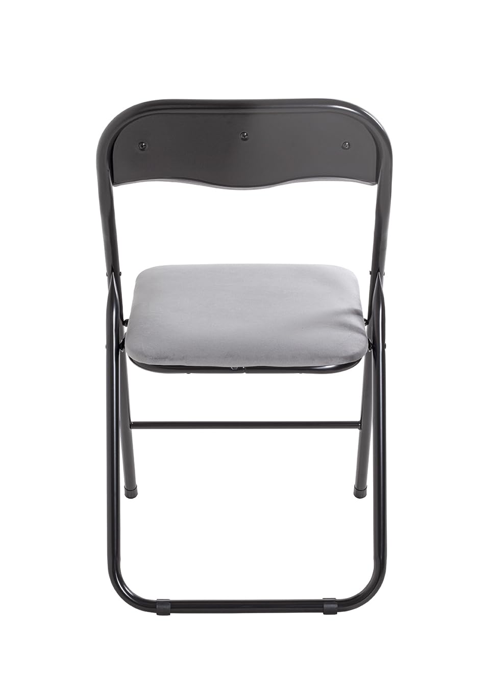 HAKU Set di 6 sedie pieghevoli grigio, nero, Metallo, tessuto di velluto - Dim. L 45,00 cm x A 81,00 cm x P 45,00 cm, Stile Moderno