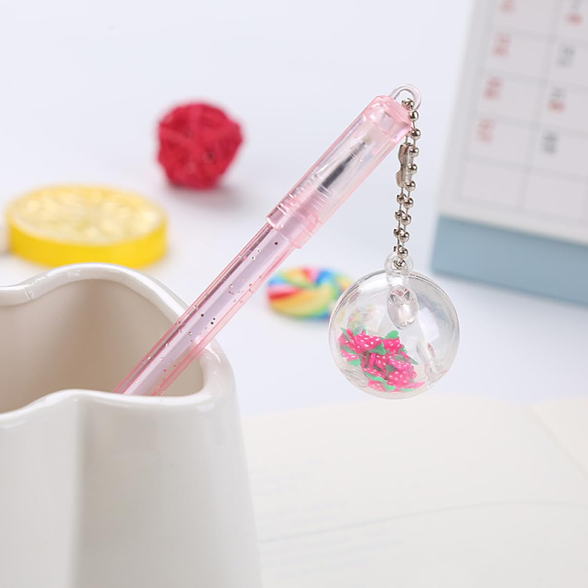 STOBOK 30pezzi Penne Sfera Con Pendenti Creativi Penne Uniche Per Scrittura Per Scuola e Ufficio Design Adorabile e Stile Assortito