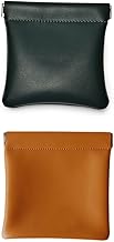 Small Pouches for Women Makeup Pouch Mini Coin Pouch for Men Women(2 Pcs, Black + Brown)