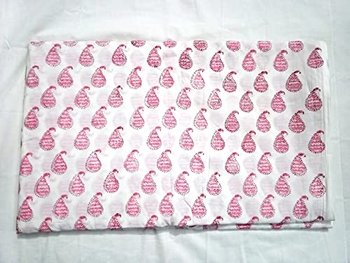 Tissu en coton indien fait main de 5 yards pour kurti chic