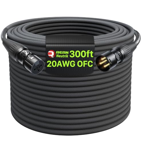 AA AUDIO ACCESSORY XLR Cables 300ft, 20AWG OFC Dual Shielded Mic Cord