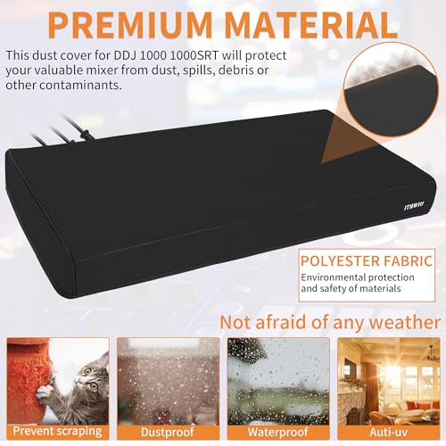 ITHWIU Mixer Protective Cover for DDJ REV7 Dustproof & Waterproof Cover 28.8\" L X 15\" W X 3.2\" H, Black