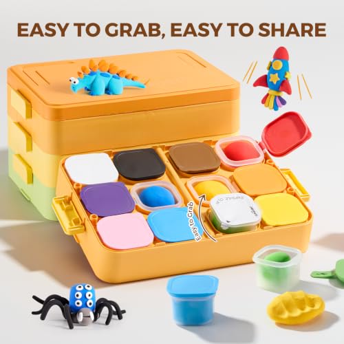 Image of Jar Melo Air Dry Clay for Kids 36 Colors Modeling Clay Kit with Storage Box