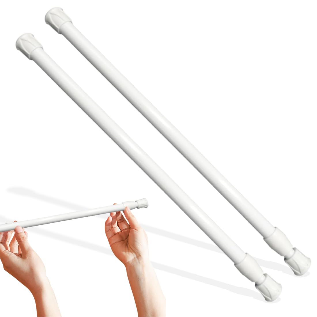 YAYNO 2pcs Barra de Tensión Telescópica Barra Extensible Barra de Tensión para Cortina de Ducha o Marco de Puerta Barra de Aluminio Ajustable y Extensible,sin Taladro ni Tornillos de Fácil Montaje
