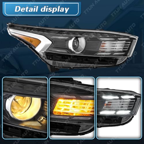 UPGRADE Compatible with 2022-2024 Kia Forte Headlight Halogen Type With LED DRL 92102-M7600 KI2503255 (Passenger Side) by UPGRADE Auto Parts - Used condition - Image 5