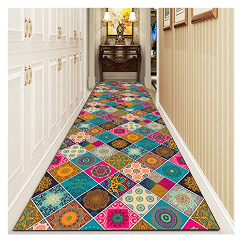 Alfombra Cocina Pasillo Alfombras de Corredor Multicolor, Alfombra Interior Moderna para Pasillo de Entrada / Dormitorio / Sala de Estar, Lavable en la Lavadora, 10 Pies/12 Pies / 16 Pies/17 Pies/18 P Cover