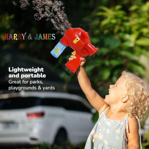 Image of HARRY & JAMES Bubble Gun Toy for Kids Automatic Bubble Maker with Bubble Bottles Bubble Blaster Blower Machine Bubble Launcher Machine Automatic Bubble Gun Toy for Boys & Girls (Color As Per Stock)