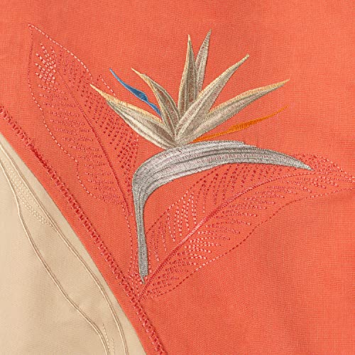 Bamboo Cay Men's Crescent Flower Tropical Hawaiian Embroidered Camp Shirt3