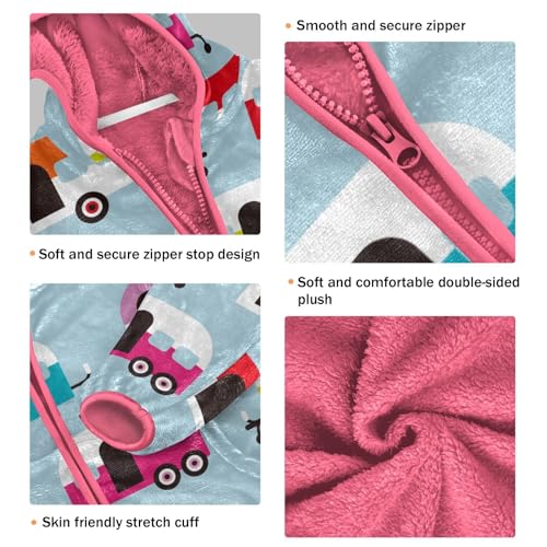 OTVEE Winter Camper Caravan Retro Kids Hoodie Jacket Fall Spring Full Zip Warm Outwear Coat3