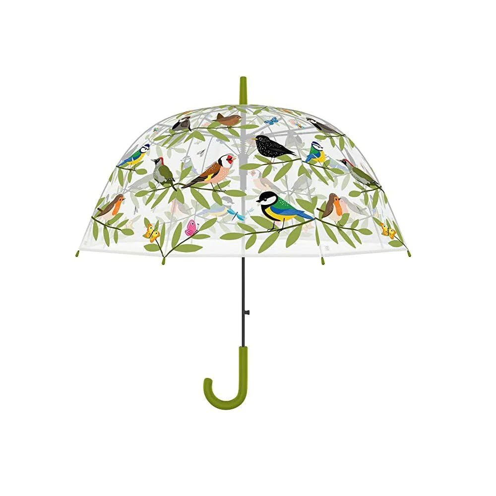 Esschert Transparent umbrella bird design., White.