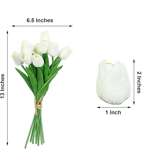 Miniatura 3 de Efavormart - Paquete de 10 tulipanes artificiales de tallo único de 13 pulgadas, ramo de flores artificiales, ramo de boda, decoración del hogar,