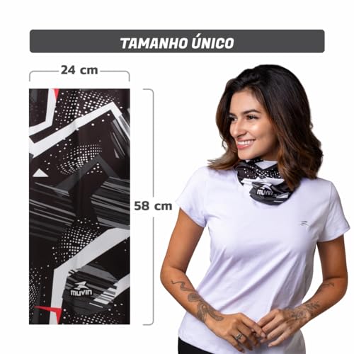 Bandana Faixa Tube Band Esportiva E02 FPS UV50+ Muvin - Proteção Solar, Confortável, Elástica e Comp