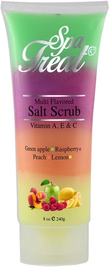 Salt Scrub, Green Apple/Raspberry/Lemon/Peach, 8 Ounce