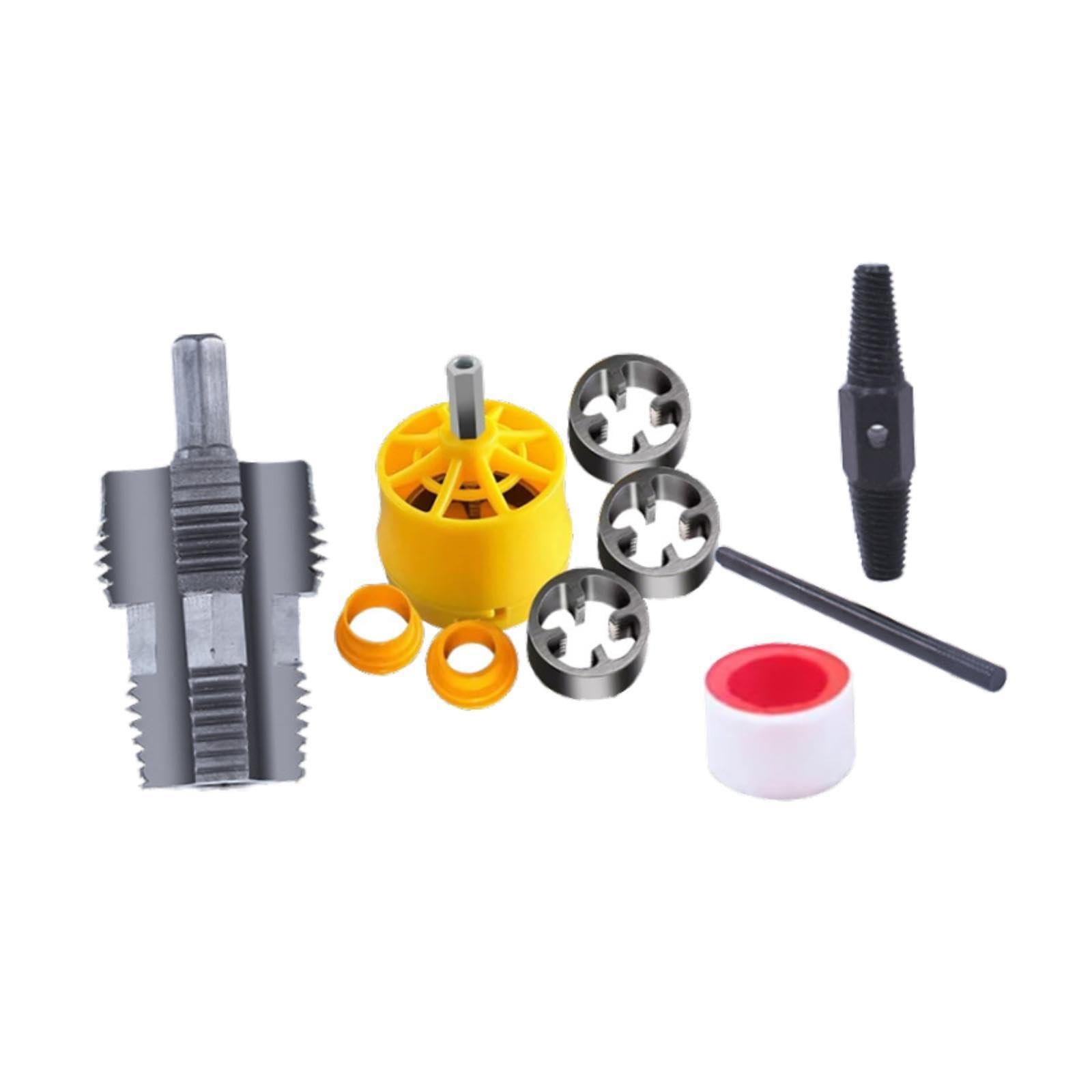Auyxssz With Wire Remover Versatile Plumbing Threader Kit Featuring Dies And User-Friendly Guide Joints For Effortless Setup 25.4Mm/1Inch) Pipe Threader Plumbing Tool Pipe Kit,