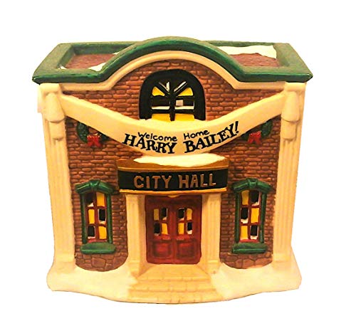 A Wonderful Holiday Christmas Village The Bedford Falls Lighted Porcelain City Hall Holiday Building