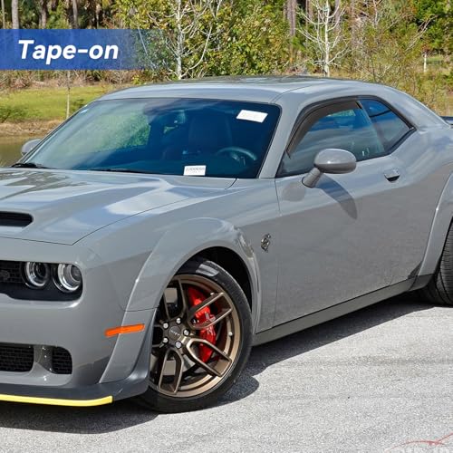 Image of Window Visors Rain Guards for 2008-2023 Dodge Challenger, Out-Channel Window Vent Wind Deflectors Visors Shades for 08-23 Challenger