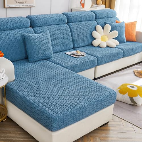 Yoovat Sofa Covers Soothing Home Sofa Covers Sofa Hero Covers Couch Cushion Covers for Dogs Stretch Couch Covers Slipcovers for Couches and Sofas (Wheat-Blue,Back Cover M)