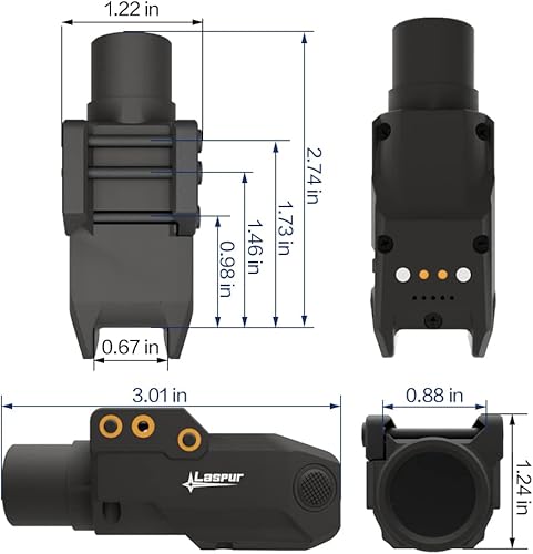 Miniatura 3 de Luz de linterna LED de alto lumen táctico con montaje en riel subcompacto con luz estroboscópica para pistola de pistola, accesorio de batería