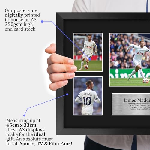 HWC Trading FR A3 James Maddison Tottenham Hotspurs Printed Memorabilia Signed Autograph Photograph Display for Football Fans and Supporters - Image 3