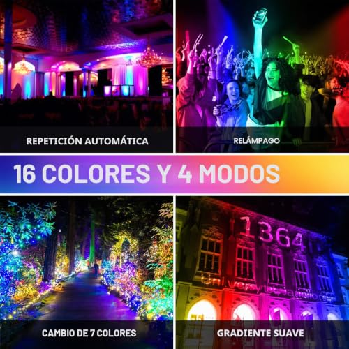 Miniatura 6 de Willpower 2pcs Foco Led Rgb 30w 3000lm Proyector Led Exterior Cambio De Color Rgbw Con Control Remoto, Función De Memoria, 16 Colores Y 4 Modos, Impermeable Iluminación Para Fiestas Jardín Terraza