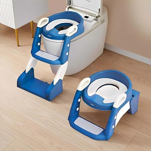 Infantso NORA (3-in-1) Baby Potty Ladder Seat for Kids 1-5 Years|Foldable with Height Adjustment & PU Cushion, Fits All Western Toilet Seat, Baby Pott