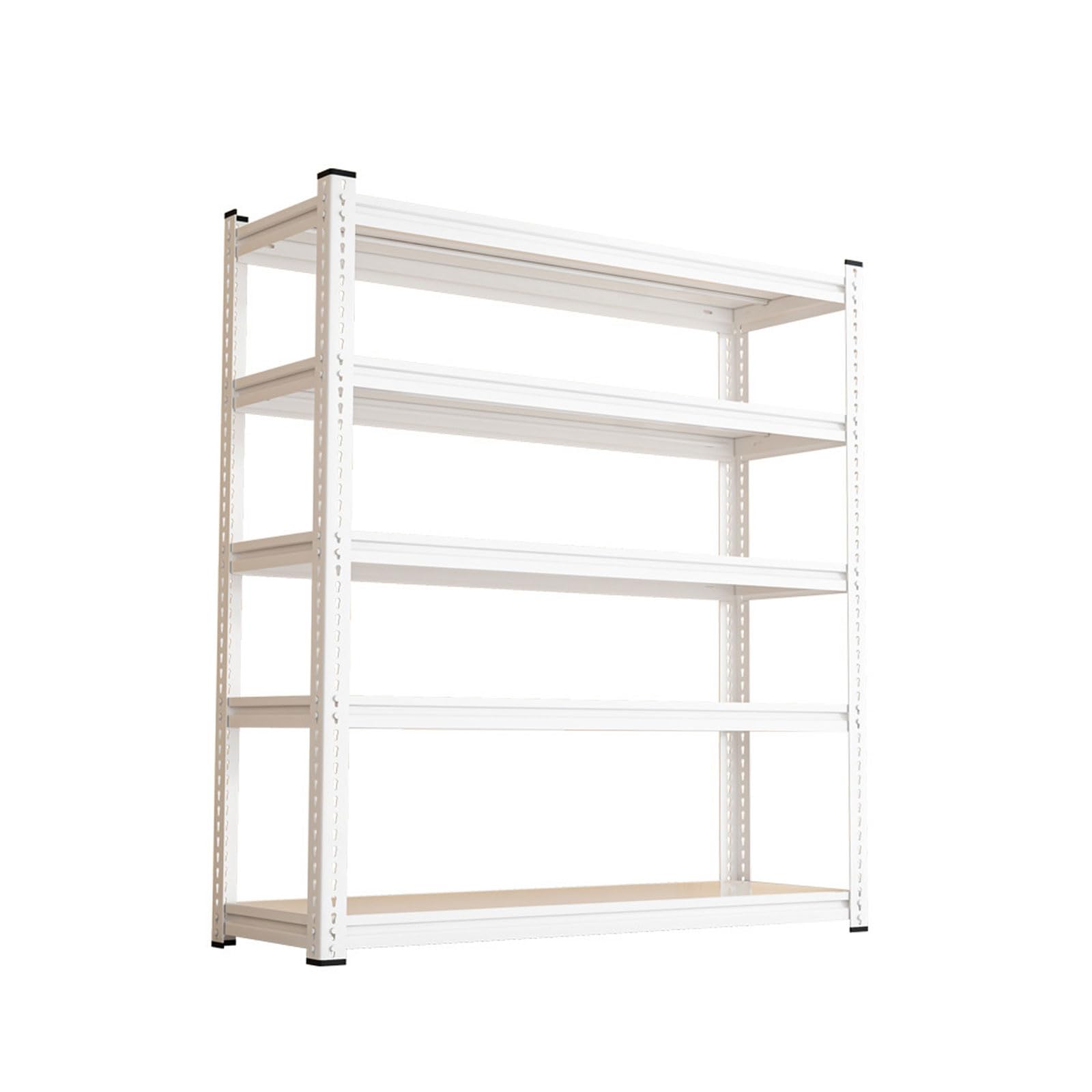 Generisch Schwerlastregal Gesamtlast 500 kg 5 -Böden Verzinkt robuste Steckregal, 180x120x40 cm, Lagerregal, Kellerregal, Garagenregal, Werkstattregal,Weiß,59x16x71''