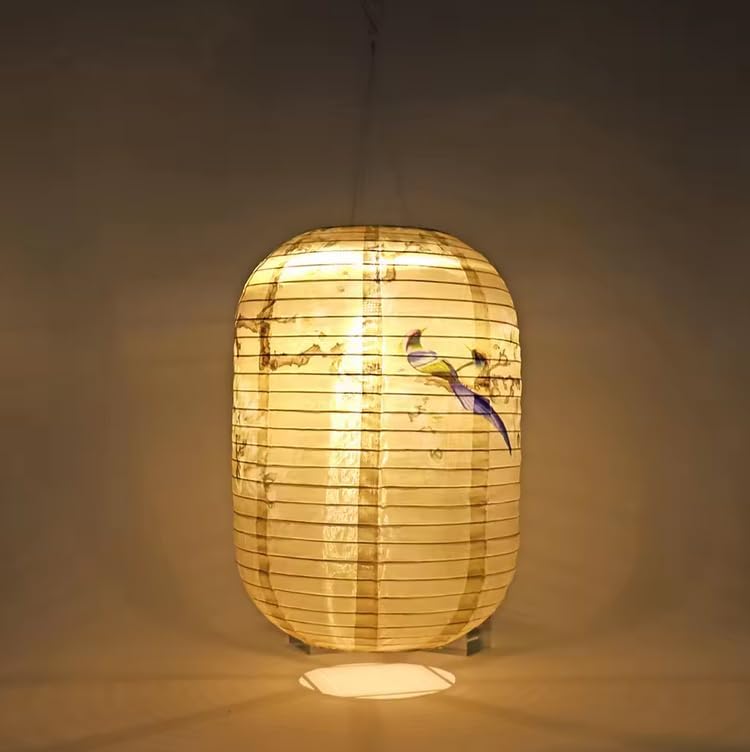 Japanese Style Solar Hanging Lantern Waterproof Solar Lanterns LED Light Nylon Cloth Outdoor Solar Light Atmosphere Solar Lamp Garden Decoration (F)