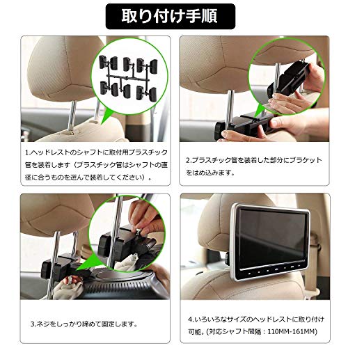 2020 Headrest DVD Player Car DVD Player 10.1 Inch DVD PlayerDual Universal Vehicle Headrest Monitor Portable DVD Player for Kids Touch Screen Headrest DVD Player Digital Touch Button HDMI-C1100A - Thumbnail 2