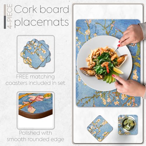 Set de table en liège rigide haut de gamme aux finitions botaniques soignées - 5