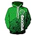 Produktbild Cronell Story Unisex Spring Langarm Hoodie 3D Digital International Skoda Logo Print Sweatshirt Lässiges Sweatshirt (1,L)