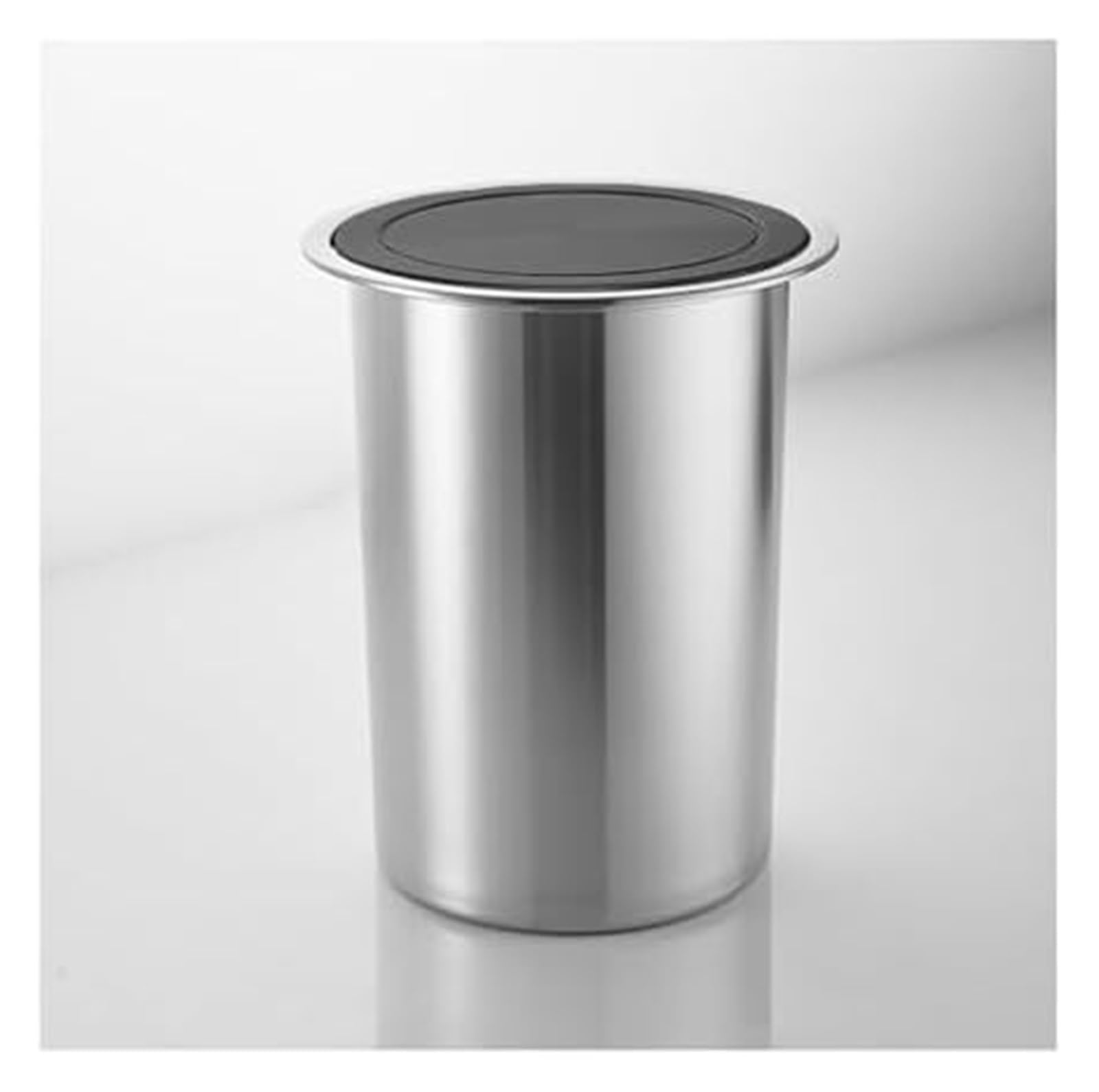 Built-in Countertop Trash Bin Lid， Countertop Recessed Trash Can with Swing Lid, Hidden Built-In Bin(Grijs)