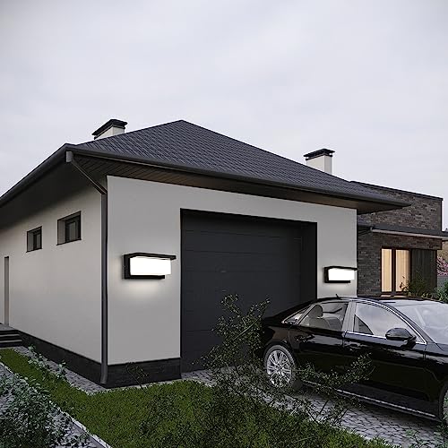 Image of Outdoor Wall Lights, Black Wall Sconce Ip65 Waterproof Outdoor Light Fixtures Wall Mount Outside Lights for House Garden Front Bathroom Garage (B1063-6500K-1Pack)
