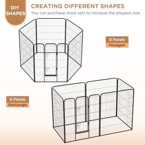 Image of BestPet | Dog Playpen | 40 Inch, 6 Panels | Heavy Duty Metal Pet Exercise Pen | Indoor Outdoor Fence Panels | Rust-Resistant, Removable, Tool-Free Setup | Anti-Skid, Expandable Design
