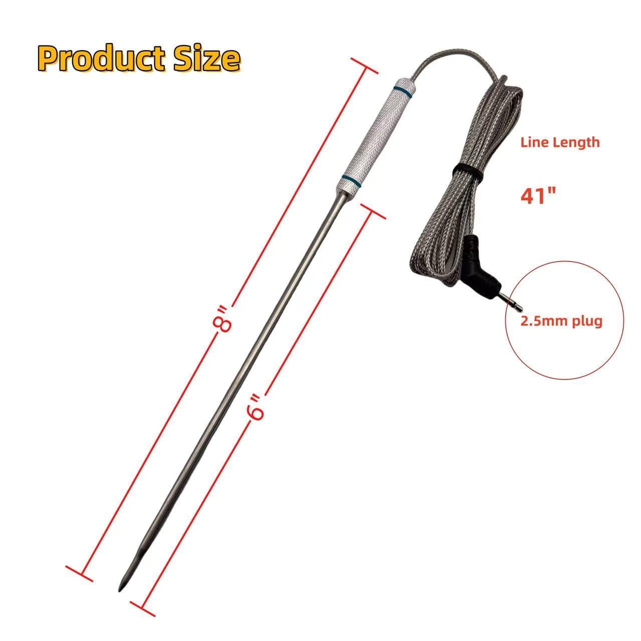 SenWellTempPro Meat Probe Replacement for Thermopro Thermometers TP20, TP17, TP16, TP10,TP09, TP08, TP-08S, TP-07, TP06S, TP04, TP25, TP27, TP28, TP829, TP930 Plug 2.5mm Blue and Green