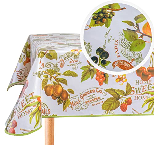 Home Direct Nappe rectangulaire en Toile cirée en PVC Facile à Nettoyer Motif Fruits 140 x 180 cm