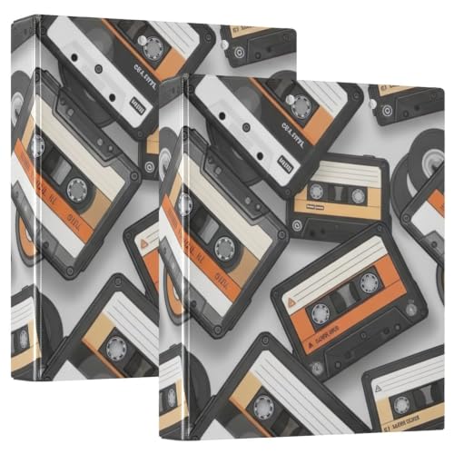 Classeur imprimé vintage motif cassette pour organiser vos cours de collège et lycée
