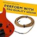 GLS Audio Instrument Cable - Amp Cord for Bass & Electric Guitar - Straight to Right Angle 1/4 Inch Instrument Cable - Brown/Yellow Braided Tweed, 20ft