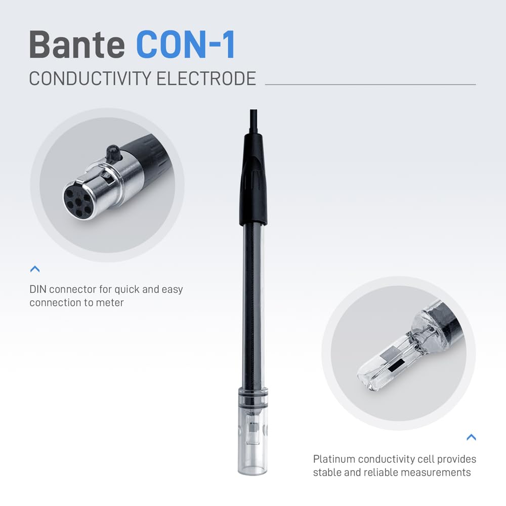 Bante CON-1 Conductivity Electrode | Cell Constant K=1 | Platinum Sensor