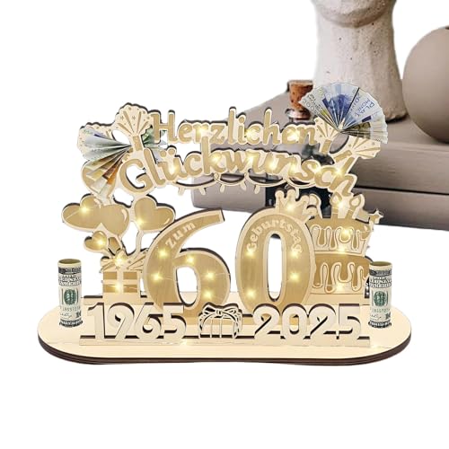 Décorations de table pour 60e anniversaire et livre d'or en bois chic