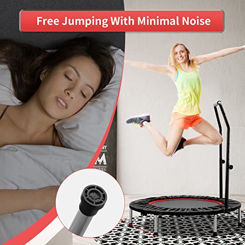 ZENOVA 40" Mini Trampoline, Rebounder Trampoline Foldable Trampoline Indoor with Adjustable Bar Fitness Rebounder for Adults