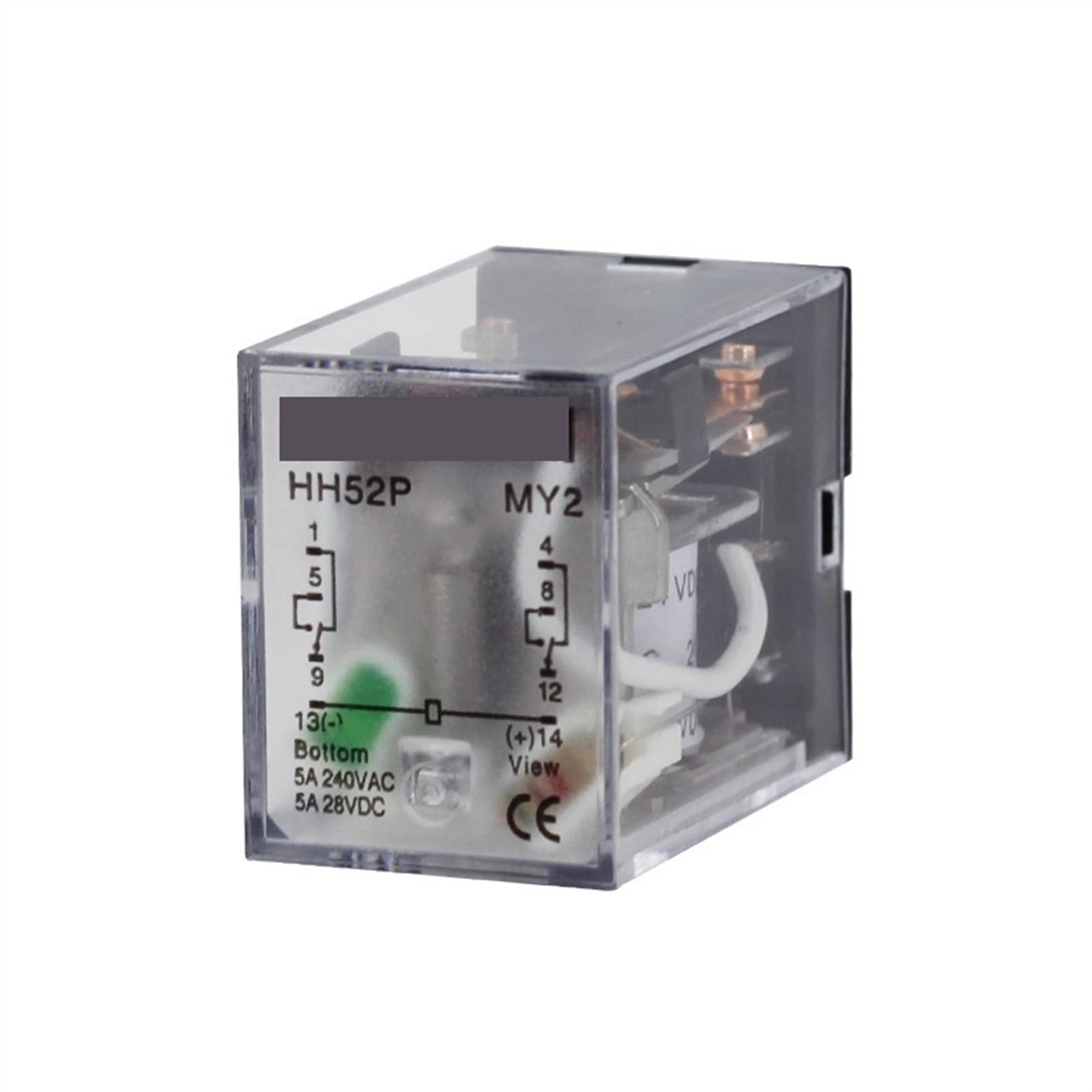AQHYEBNSR Relay HH52P MY2NJ Coil General DPDT Micro Mini Electromagnetic Contactor Switch with Socket Base LED 8Pin 5A Rele12V24V220V 1Pcs
