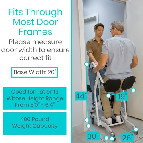 Vive Mobility Sit to Stand Patient Lift for Handicapped - Stand Assist Lift Aid for Home Care Use - Elderly Lift Assist Transfer Device - Transport Chair Stand Assist for Seniors, Adults & Disabled