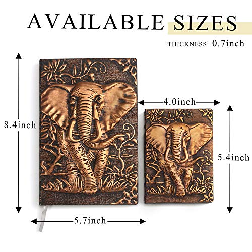 Leather Journal Writing Notebook - Antique Handmade Leather Daily Notepad Sketchbook, Elephant Gift For Men & Women, Travel Diary & Notebooks To Write In (Red, A6) #TOP4
