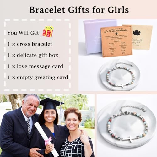 Image of Christian Gifts for Women Girls, Religious Cross Bracelet, Birthday Christmas Easter Baptism Confirmation First Communion Valentines Day Graduation Gifts for Her