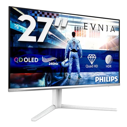 Philips Evnia 6000 27M2N6501L/00 Monitor PC 67,3 cm [26.5] 2560 x 1440 Pixel Quad HD QD-OLED Bianco (Philips Evnia 6000 27M2N6501L - OLED monitor - gaming - 27 [26.5 viewable] - 2560 x 1440 QHD @ 240