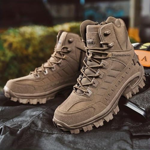 Durable and Comfortable Men'S Hiking Boots for Outdoor Adventure, Waterproof and Warm Military Shoes3