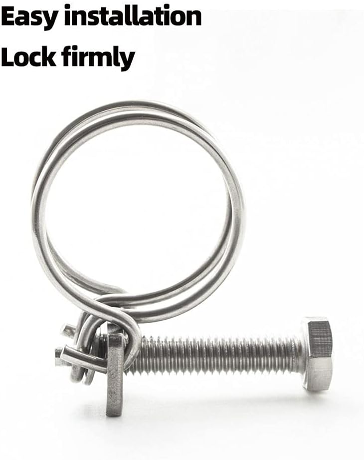 304 Stainless Steel Adjustable Hose Clamp Set - Heavy Duty Pipe Clips for Plumbing, Automotive, and Marine Use(22-2mmx7pcs)