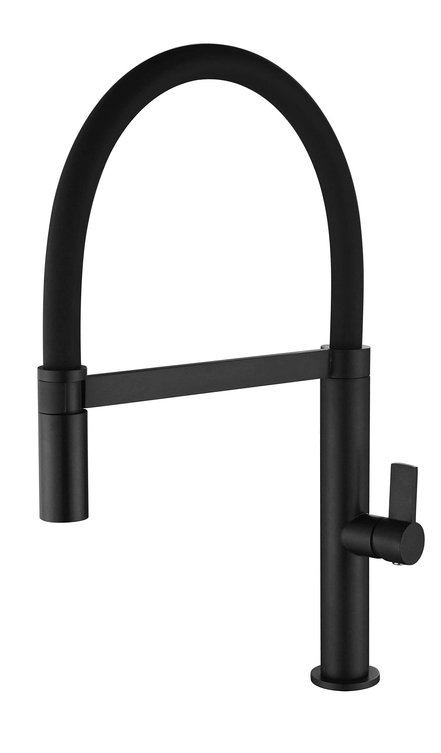 Mice - Grifo de cocina, monomando para fregadero extraíble flexible con teleducha color Negro Mate
