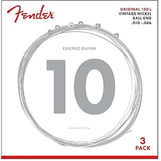 Fender 0730150310 Cordes de Guitare 150 Originales, Plaqué Nickel Pur, Extrémité à Boule, Jauges 150L .010-.046, Paquet… - Les Beatles, Paul McCartney, John Lennon, RIngo Starr, George Harrison